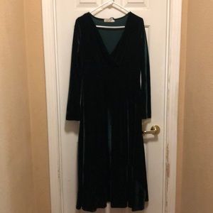 W-Y XXL dark green velour dress